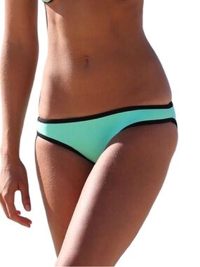 TRIANGL Neoprene Bikini Bottom Mint Green Black Trim Size Medium NWT